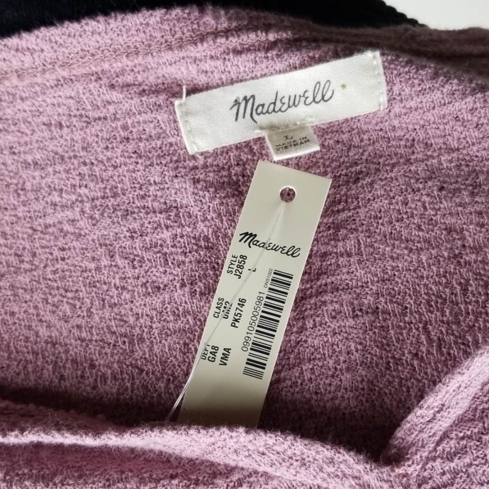 New Madewell Wrap Tie Vintage Mauve Top Large - Picture 6 of 7
